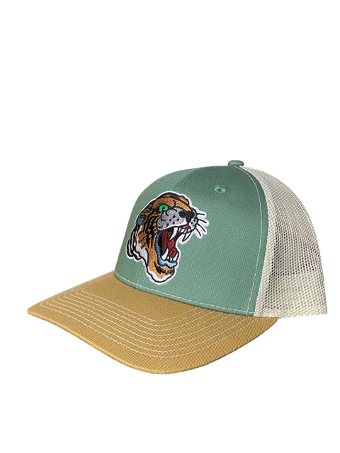 SGM Tiger Light Olive/Gold/Khaki Curved Brim Hat