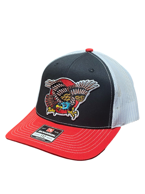 SGM Eagle Black/White/Red Curved Brim Hat