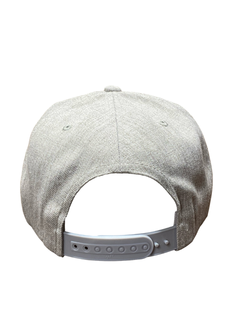 SGM Skull Heather Grey Snapback Flat Brim Hat