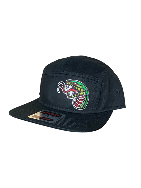 SGM Snake Black Camper Dad Flat Brim Hat