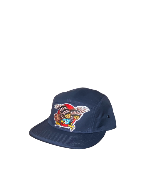 SGM Eagle Navy Camper Dad Flat Brim Hat