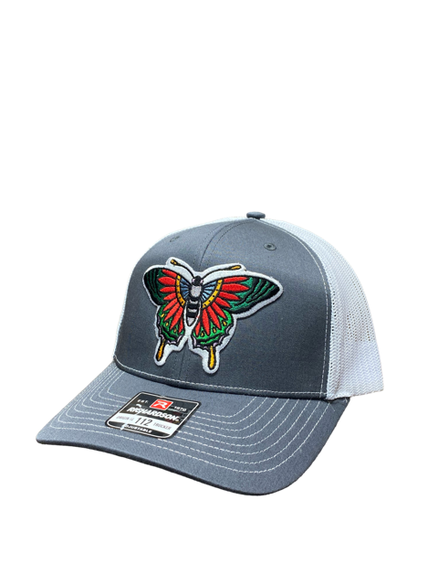 SGM Butterfly Charcoal/White Curved Brim Hat