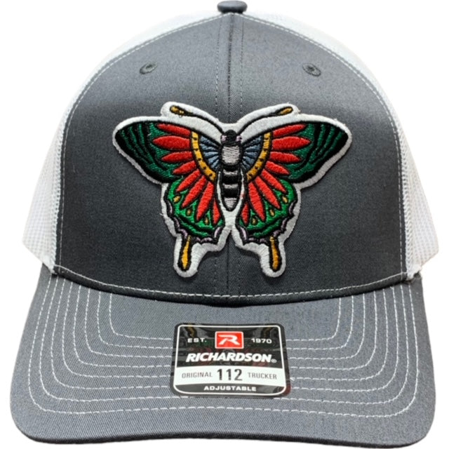 SGM Butterfly Charcoal/White Curved Brim Hat