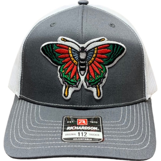 SGM Butterfly Charcoal/White Curved Brim Hat