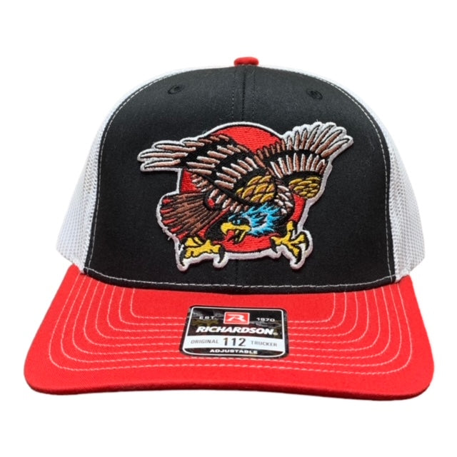 SGM Eagle Black/White/Red Curved Brim Hat