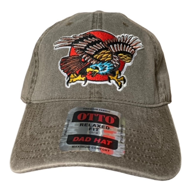 SGM Eagle Dark Brown Curved Brim Dad Hat