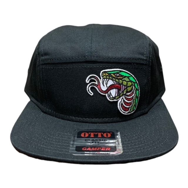 SGM Snake Black Camper Dad Flat Brim Hat