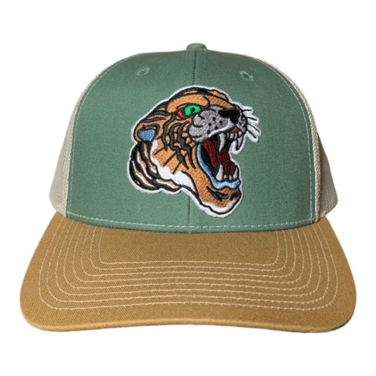 SGM Tiger Light Olive/Gold/Khaki Curved Brim Hat