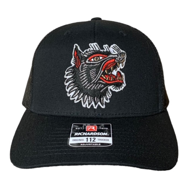 SGM Wolf Black Curved Brim Hat