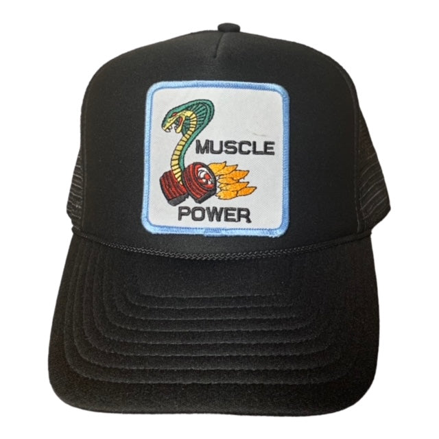 SGM Muscle Power Black Foam Trucker Curved Brim Hat