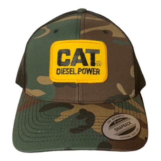 SGM CAT Diesel Power Green Camo/Black Curved Brim Hat