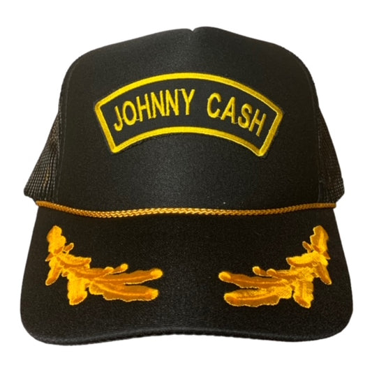 SGM Johnny Cash Black/Gold Oak Leaves Mesh Foam Trucker